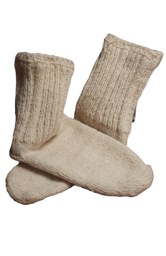 Woelies Slofsokken 100% schapenwol. Hoog model