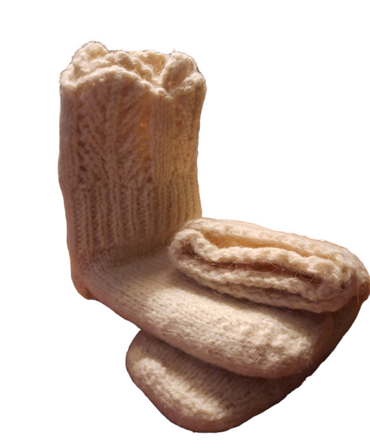 Woelies Slofsokken 100% schapenwol. Enkel model